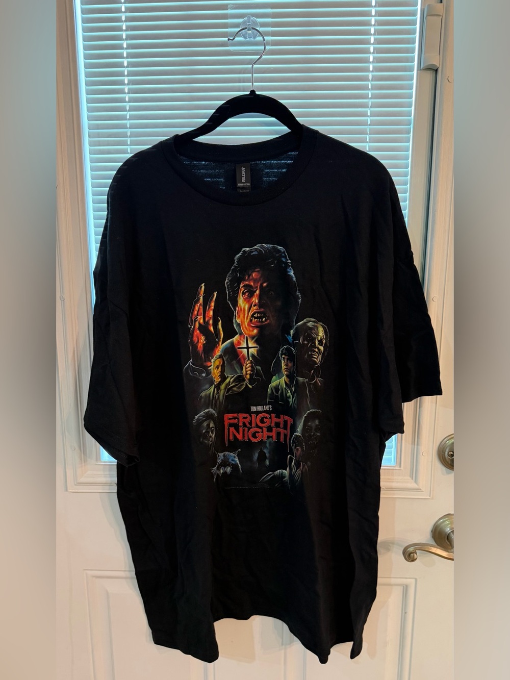 Gildan Black Fright Night Horror Graphic Tee with Multicolor Print 2XL NWT